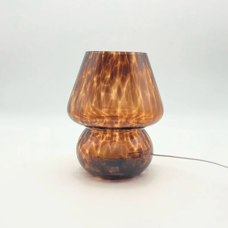 Glass Table Lamp Mushroom Desk Lamps Bedroom Bedside Desktop Decorative Room Night Light Modern Minimalist Atmosphere Led Lights